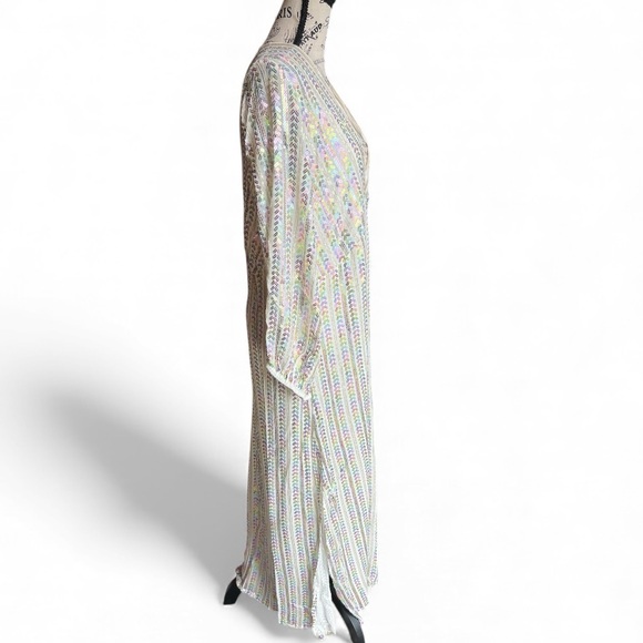 Sundress Chicago Bora Bora sequin embellished Maxi Dress side slits Sz L/XL - Picture 3 of 12